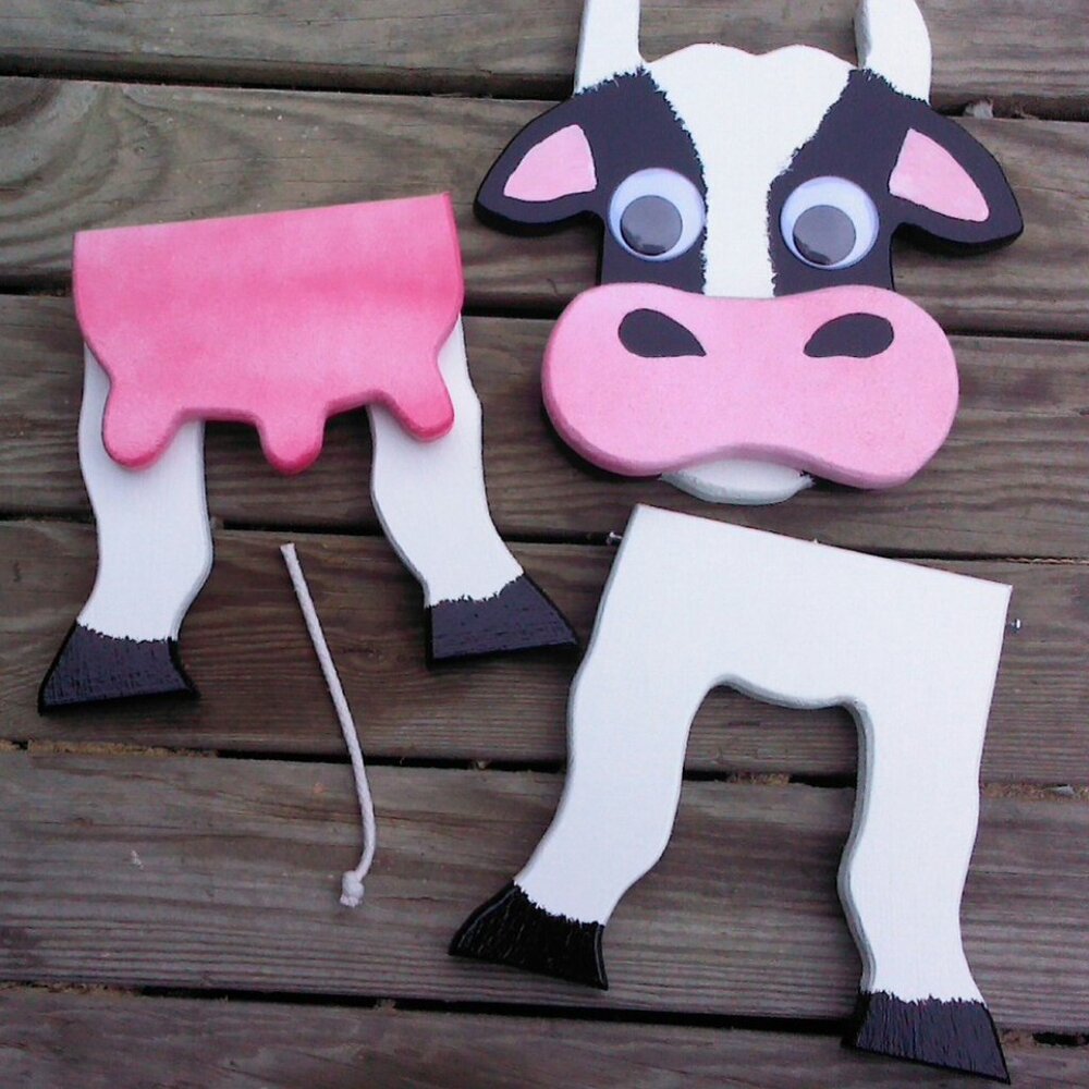 NEW Cow Mailbox Wooden Cattle Postal Mail Box - Picture 3 of 3